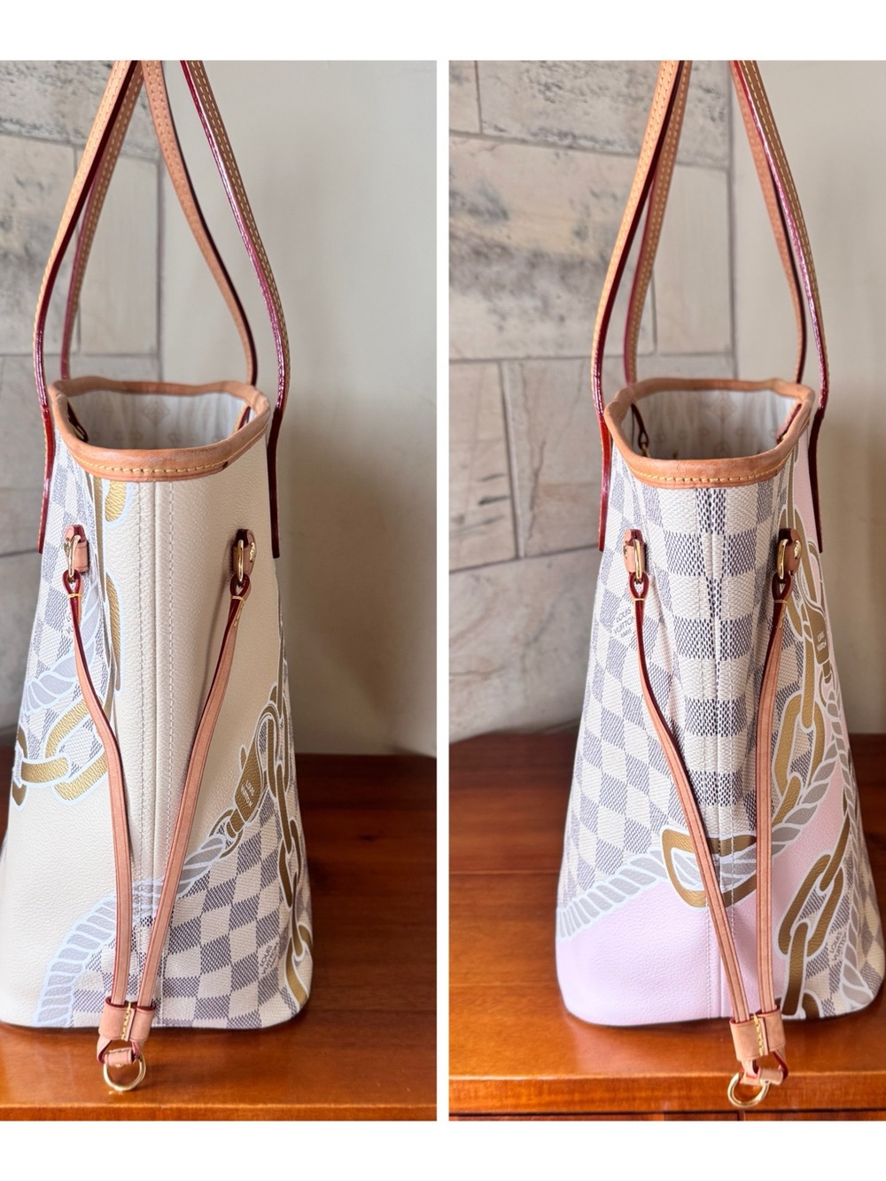 💛STUNNING💛LOUIS VUITTON NEVERFULL MM DAMIER AZUR NAUTICAL - Picture 3 of 16